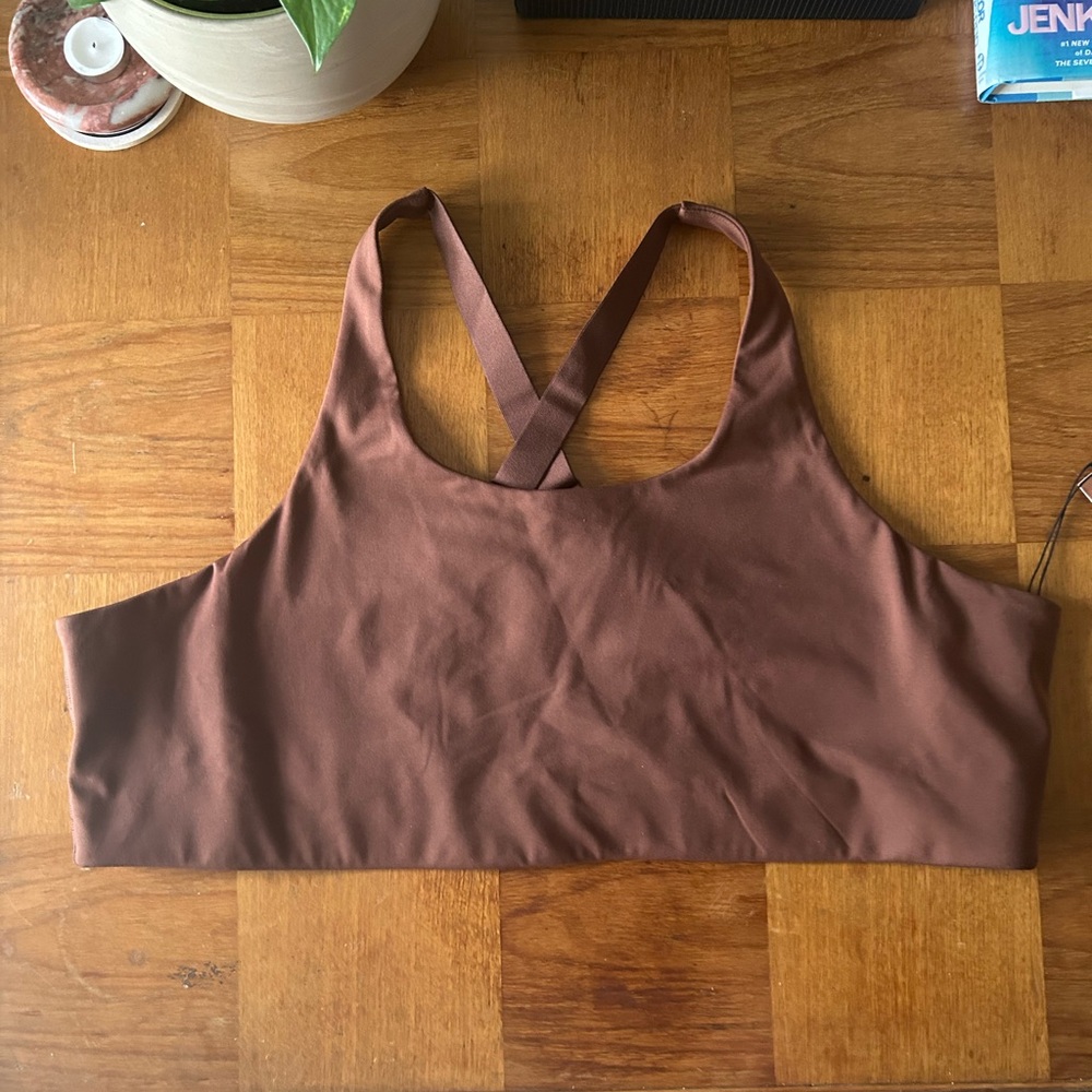Girlfriend Collective Brown Sports Bra Racerback